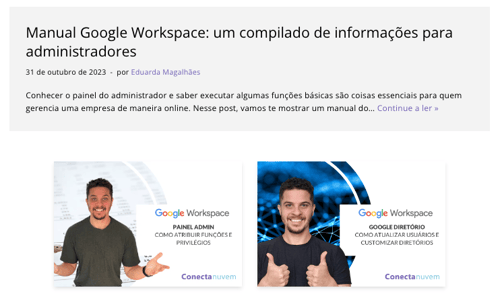 Blog Conecta Nuvem Google Workspace